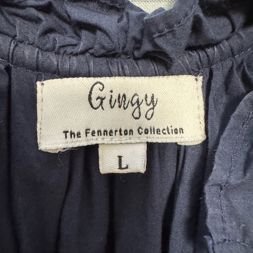 Gingy Collection Navy Embroidered dress - Picture 4 of 5